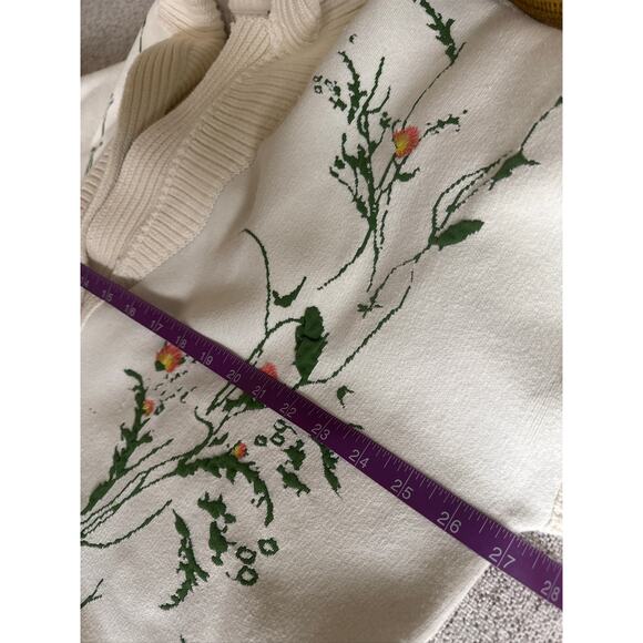 Anthropologie Floral Open Front Cardigan Sweater, Oversized, M - Picture 8 of 8